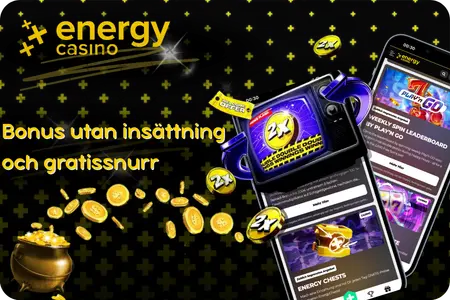 Översikt: Bonus utan insättning och free spins hos Energy Casino