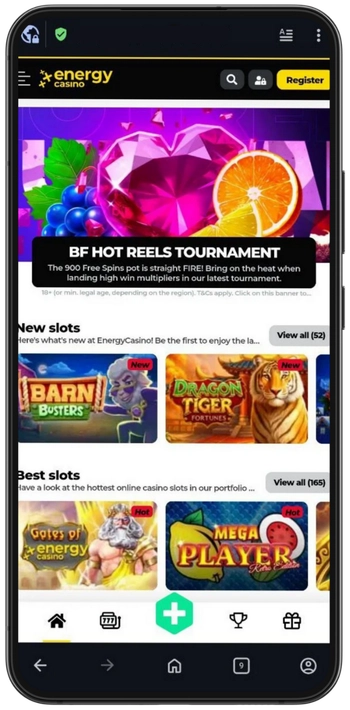 Energycasino öppna webbläsarmeny