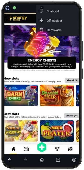 Energycasino App installationsalternativ