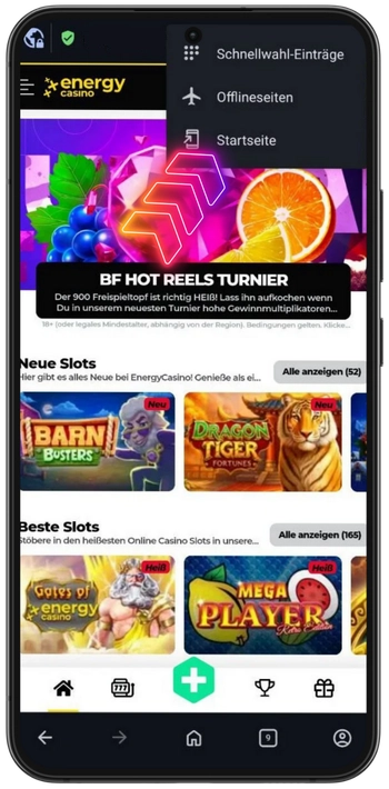 Energycasino App Installationsoption