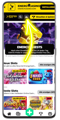 Energy Casino-Login Anmeldeseite