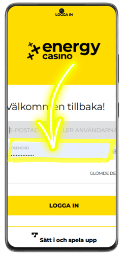 Lösenord för Energy Casino