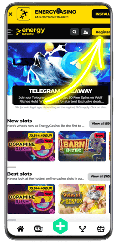 Registrierungsdetails bei Energy Casino
