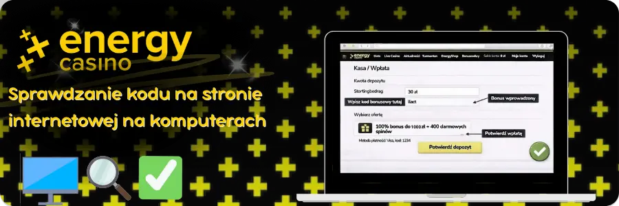Sprawdź Energy Casino bonus za rejestrację na komputerze