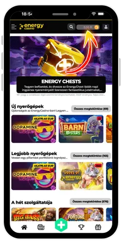 Pénztár az Energy Casinóban