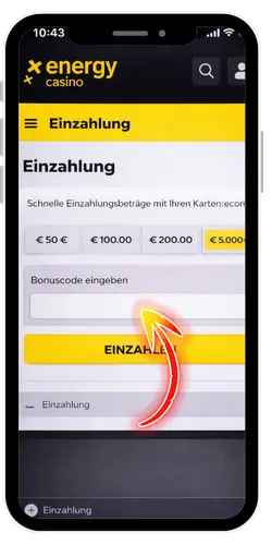 Energy Casino Code eingeben